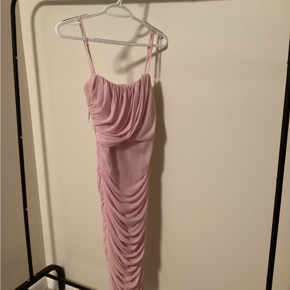 Elegant Pink Draped Dress